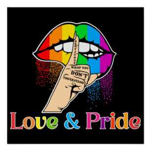 Lgbt Rainbow Lips ,Love and Pride Lgbt Poster