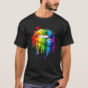 LGBT Rainbow Lips Pride Gay Homosexual Lesbian T-Shirt