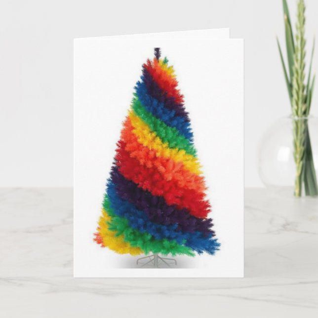 LGBT rainbow multi coloured Christmas Card.... Holiday Card (Front)
