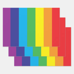 Lgbt Rainbow Pattern Wrapping Paper Sheet