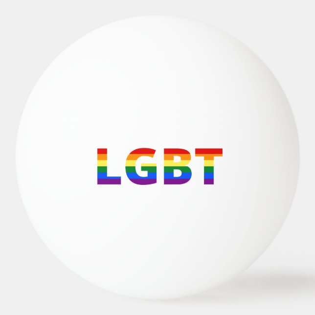 Lgbt Rainbow Ping Pong Ball (Front)