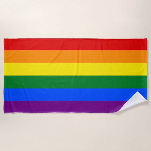 LGBT Rainbow Pride flag Beach Towel (Front)