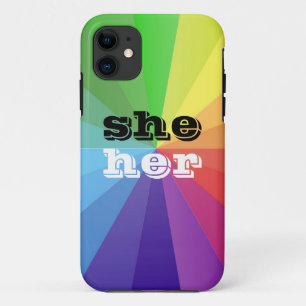 LGBT Rainbow Pride Flag Pronoun She/Her Case-Mate iPhone Case