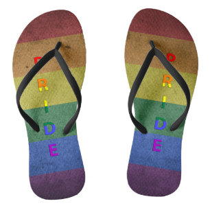 LGBT Rainbow Pride Flag Retro Style Jandals