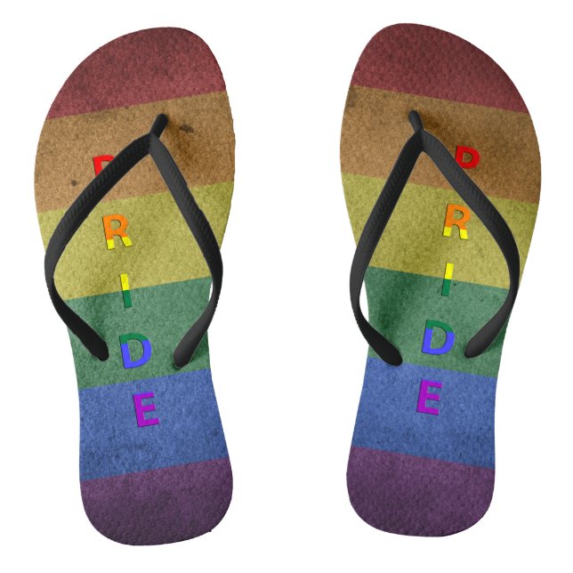 LGBT Rainbow Pride Flag Retro Style Jandals (Footbed)