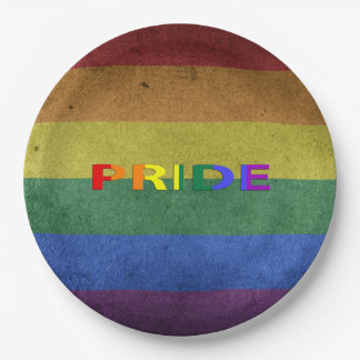 LGBT Rainbow Pride Flag Retro Style Paper Plate