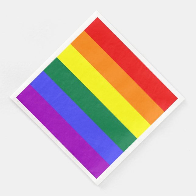 LGBT Rainbow Pride Flag Standard Dinner Napkin (Corner)