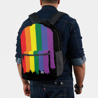 LGBT Rainbow Pride Flag With Text Printed Backpack