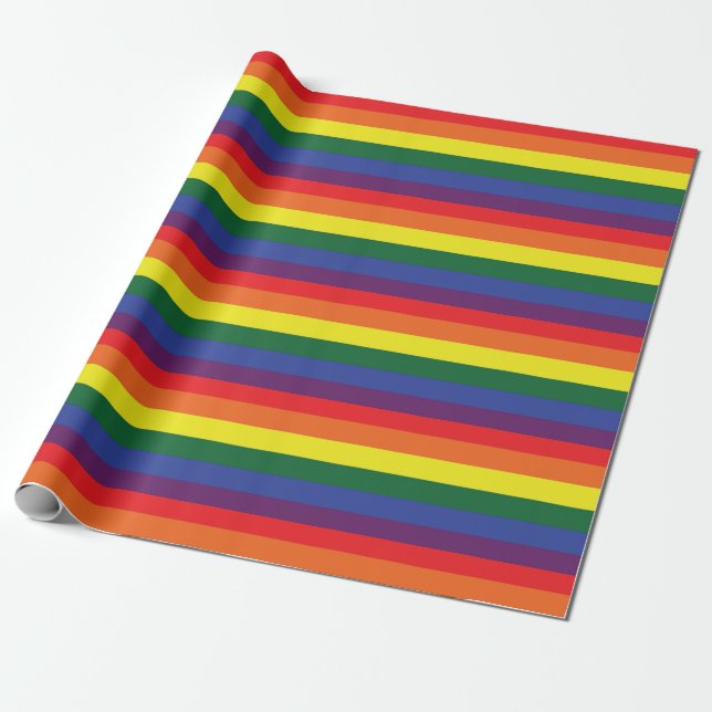LGBT Rainbow Pride Flag Wrapping Paper (Unrolled)