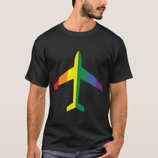 LGBT Rainbow Pride Jet Airplane  T-Shirt