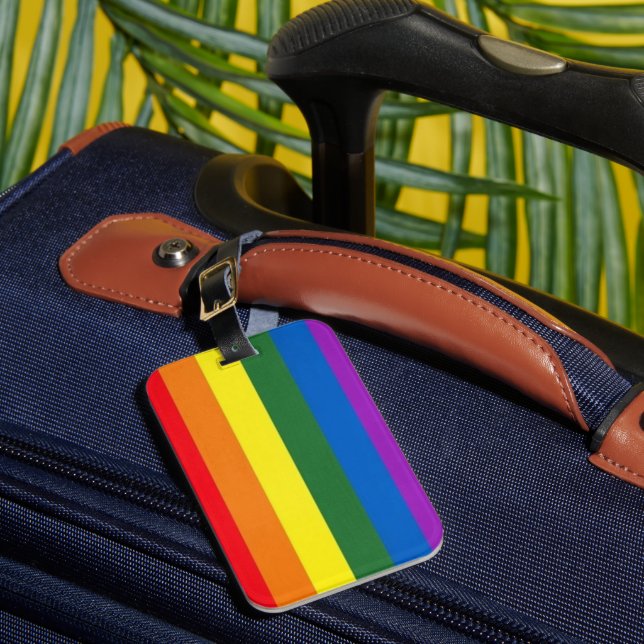 LGBT Rainbow Pride Luggage Tag (Front Insitu 1)