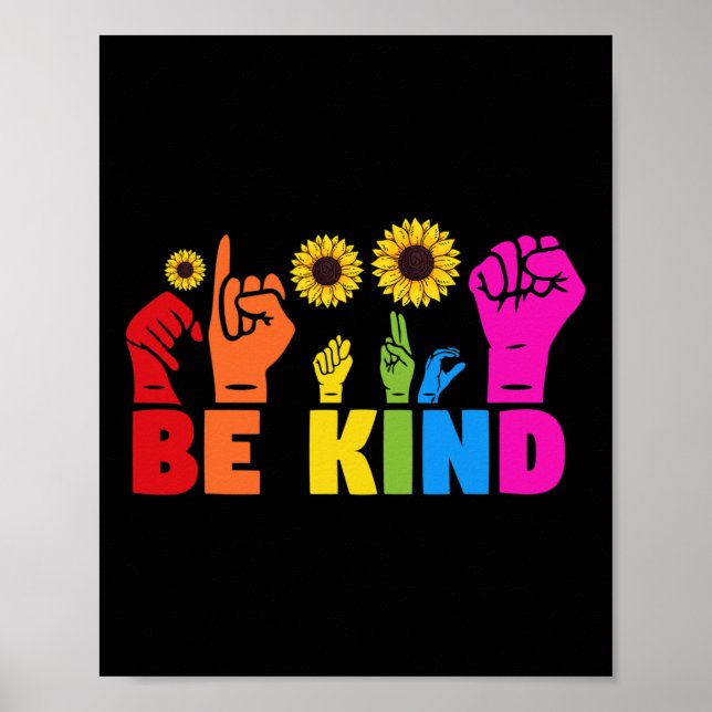 LGBT Rainbow Pride Month  ASL  Be Kind Hand Sign L (Front)