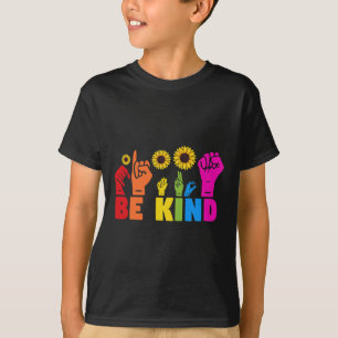 LGBT Rainbow Pride Month ASL Be Kind Hand Sign L T-Shirt