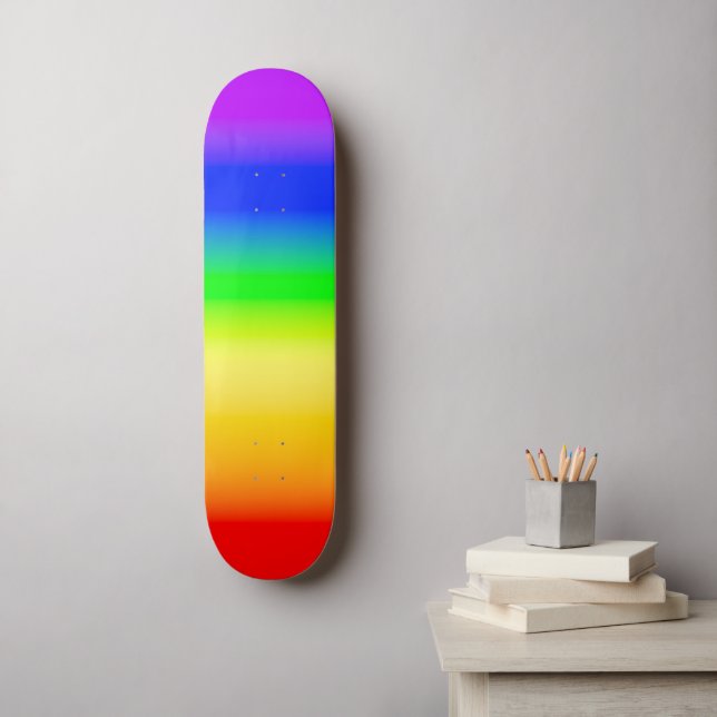 LGBT Rainbow Pride Ombre Gradient Stripes  Skateboard (Wall Art)