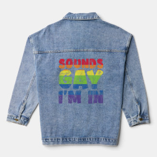 LGBT Rainbow Sounds Gay I'm In Bisexual Transgende Denim Jacket