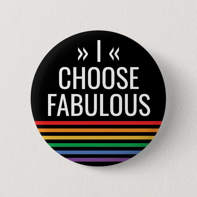 LGBT Rainbow Striped Black Custom Gay Pride 6 Cm Round Badge (Front)