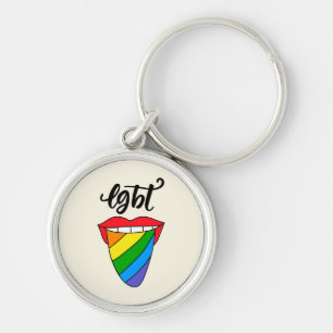 LGBT Rainbow Tongue Key Ring