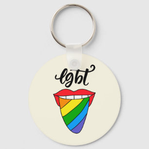 LGBT Rainbow Tongue Key Ring