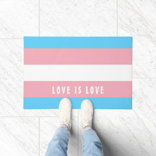 LGBT Rainbow Trangender Pride Flag Custom Text Doormat
