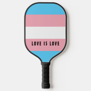 LGBT Rainbow Trangender Pride Flag Custom Text Pickleball Paddle