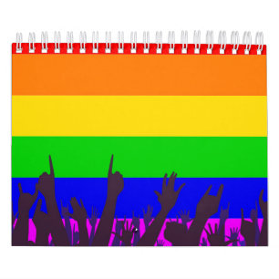LGBT Rainbow Transgender Rainbow Flag With Waving Calendar