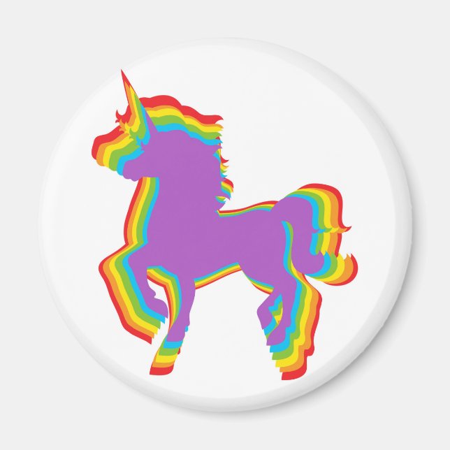LGBT Rainbow Unicorn Magnet (Front)