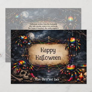 🕷️🌈LGBT Rainbow Webs & Wicked Wives/Husbands Invitation
