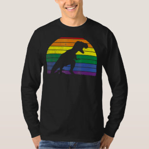 Lgbt  Rex Gay Pride Lesbian Dinosaur Sunset T-Shirt