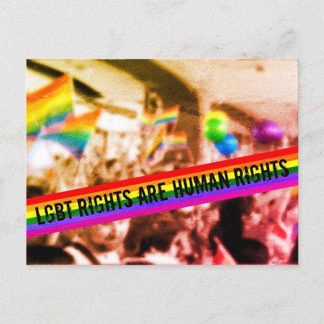 LGBT Rights Are Human Rights Pride Parade Postcard (Front)
