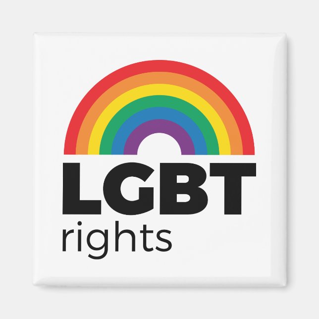 LGBT Rights Rainbow Magnet (Front)