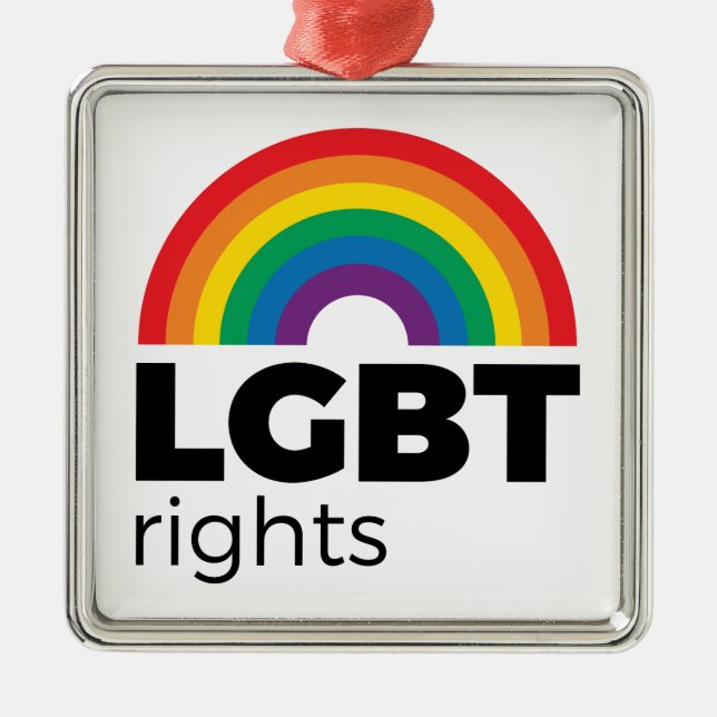 LGBT Rights Rainbow Metal Tree Decoration (Front)