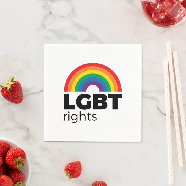 LGBT Rights Rainbow Napkin (Insitu)