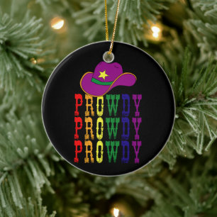 LGBT Rodeo Cowboy Cowgirl Howdy Gay Western Ceramic Tree Decoration