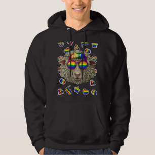Lgbt Sheep Gay Pride Month Farm Animal Rainbow Les Hoodie
