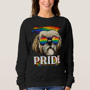Lgbt Shih Tzu Gay Pride Lgbtq Rainbow Flag Sunglas Sweatshirt