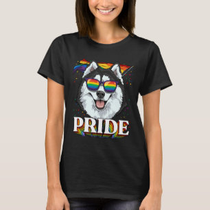 Lgbt Siberian Husky Gay Pride Lgbtq Rainbow Flag S T-Shirt