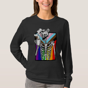 Lgbt Skeleton Drink Coffee Gay Transger Lgbtq Prid T-Shirt