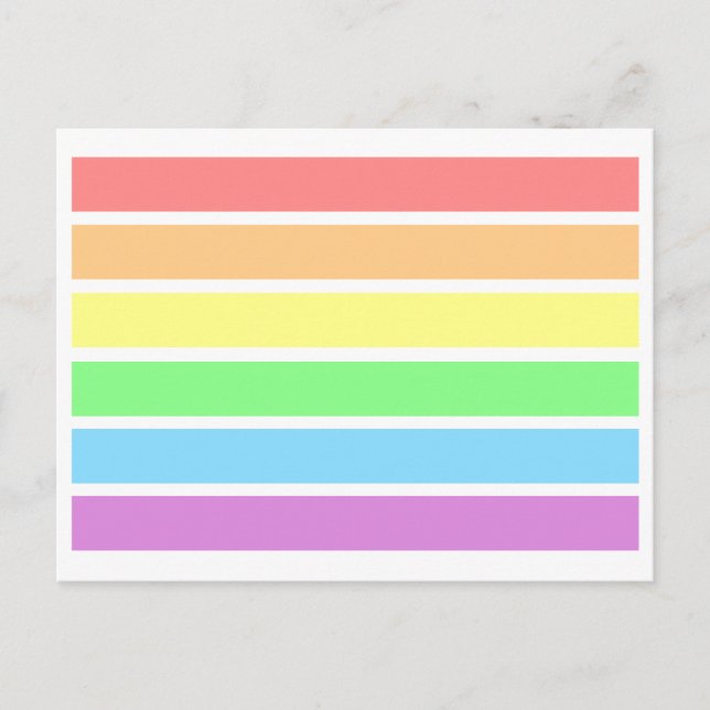 LGBT Soft Light Pastel Gay Pride Rainbow Postcard (Front)