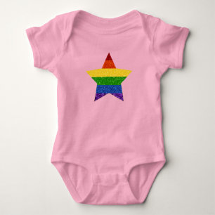 LGBT Star Pride Flag Glitter Baby Bodysuit