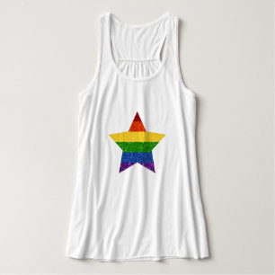 LGBT Star Pride Flag Glitter Singlet