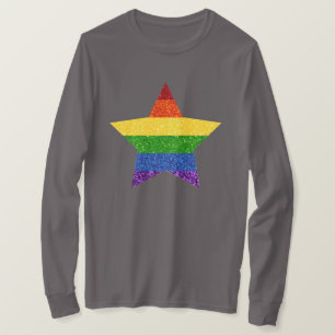 LGBT Star Pride Flag Glitter T-Shirt