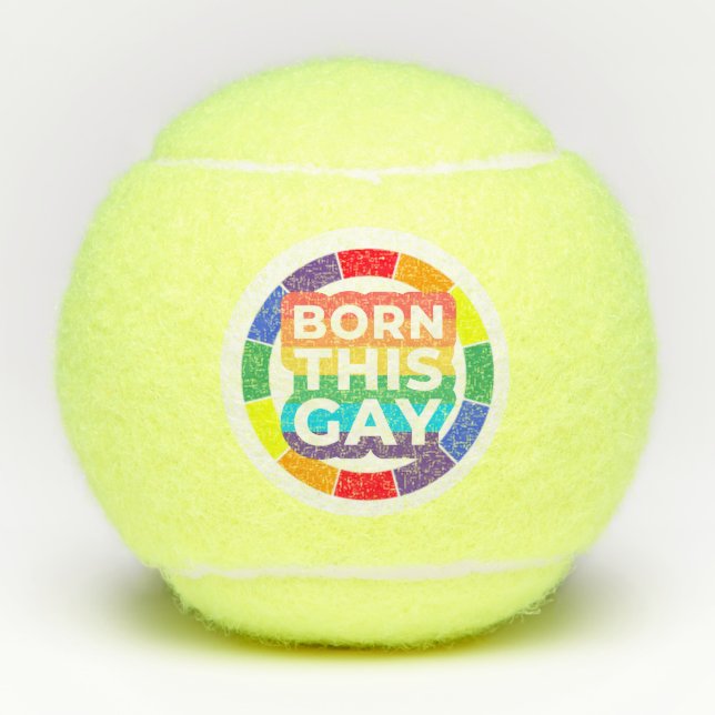 LGBT The Pride Month with Rainbow  Born this gay Tennis Balls (Front)