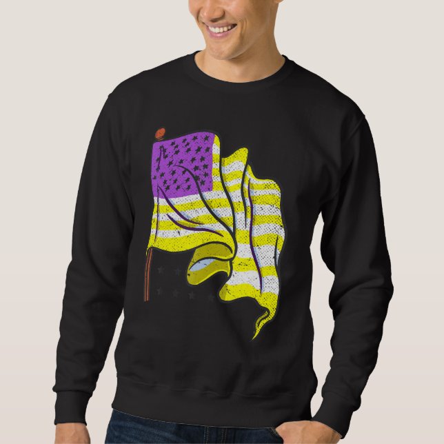 Lgbt Third Gender Us Flag American Pride Queer Non Sweatshirt (Front)