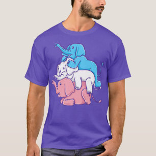 LGBT Trans Pride Elephant Pile Transgender  T-Shirt