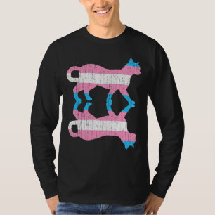 Lgbt Trans Pride Transsexual Flag Animal Cat Trans T-Shirt