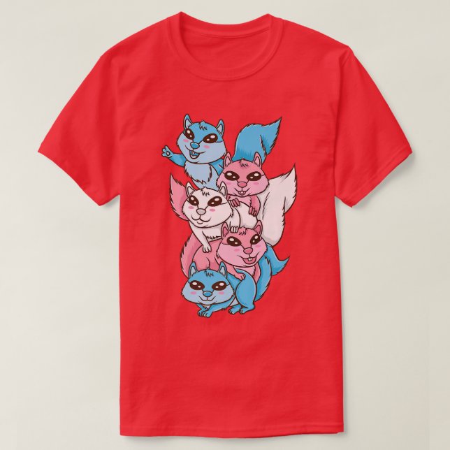 LGBT Transgender Squirrel Pile Trans Pride  T-Shirt (Design Front)