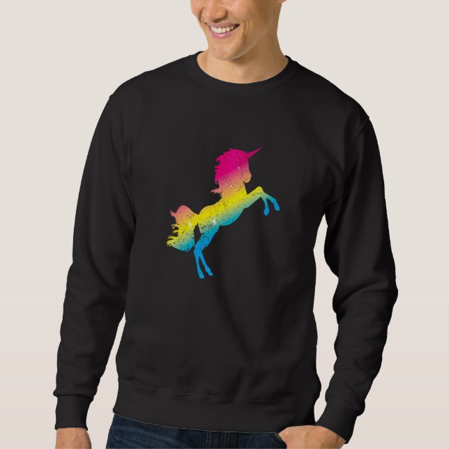 Lgbt Unicorn Pansexuality Flag Queer Pan Pride Pan Sweatshirt (Front)