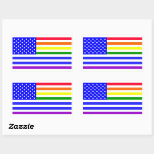 Lgbt USA Flag Rectangular Sticker
