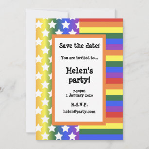 LGBT USA Flag Save The Date Card