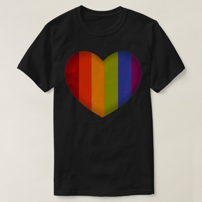 LGBT Valentines Day  Heart Pride Gay Lesbian Coupl T-Shirt (Design Front)